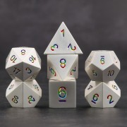 Metal--Rainbow dice set (White)